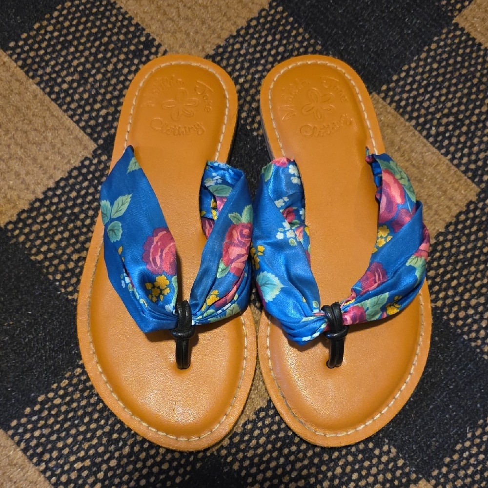Matilda Jane Floral Blue and Orange Kids Sandals